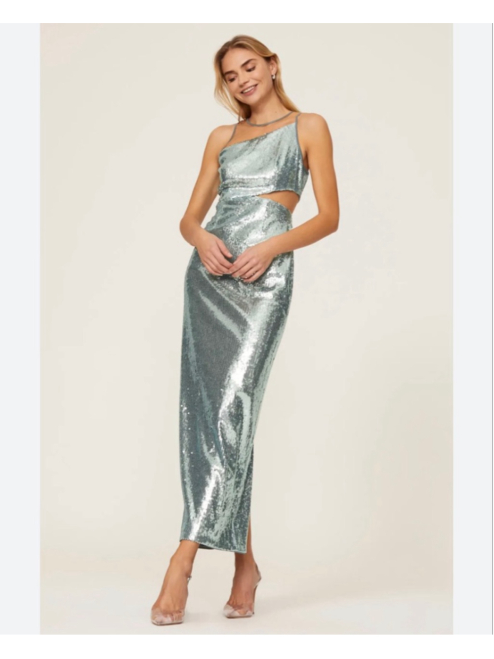 Toccin Sequin Cutout Mermaid Maxi Dress